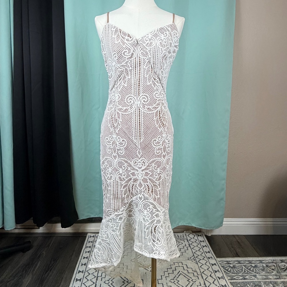 Windsor Lace Mermaid Dress White M Bridal Shower Homecoming Romantic Coquette